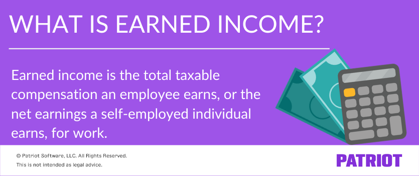 what is earned income definition with visual of calculator icon