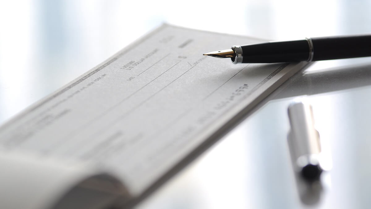 Pen and checkbook