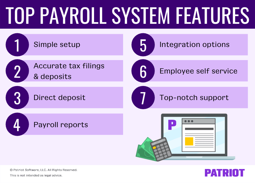 payroll system features to consider