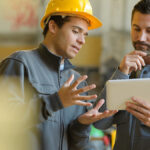 Business owner working with independent contractor.