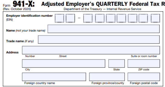 irs form 941-x