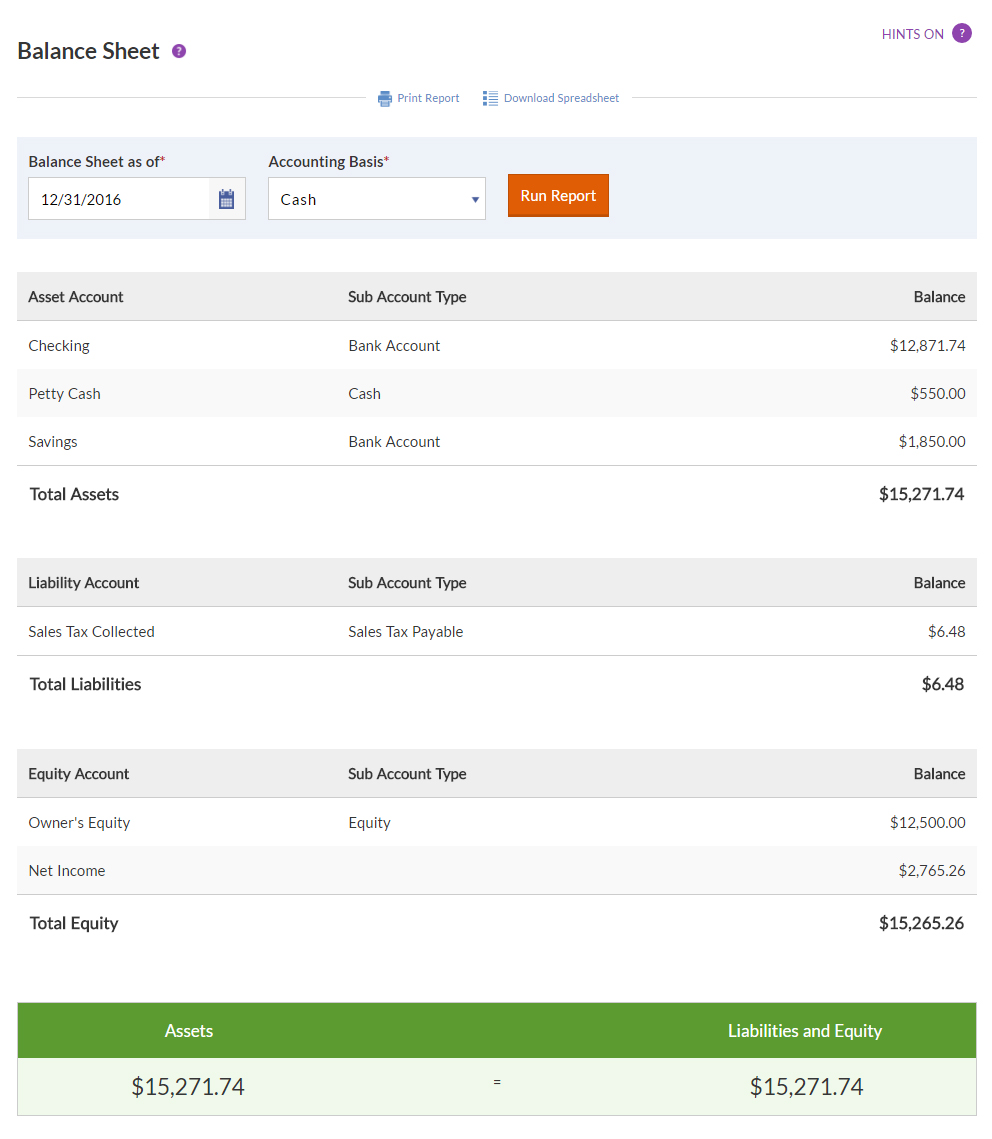 View Your Balance Sheet in Patriot's Accounting Software