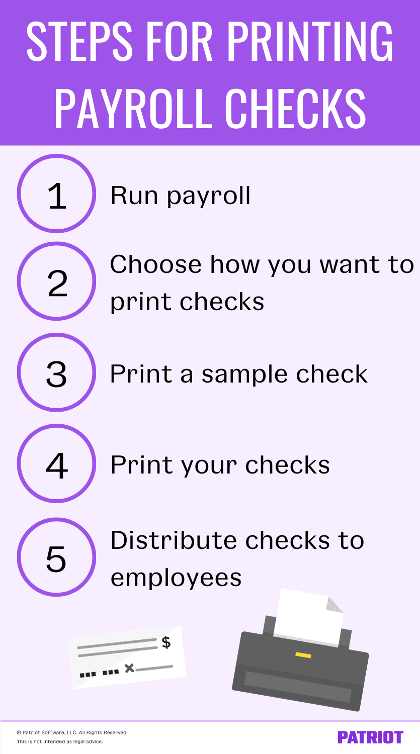 steps for printing payroll checks in software
