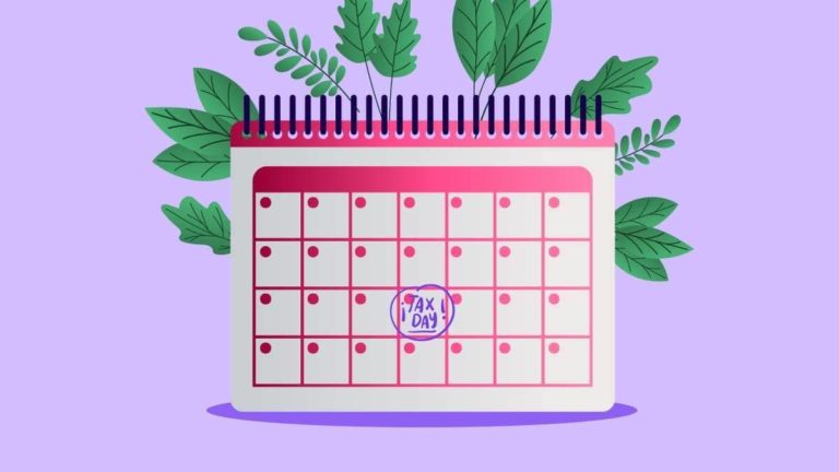 Calendar that says "Tax Day."