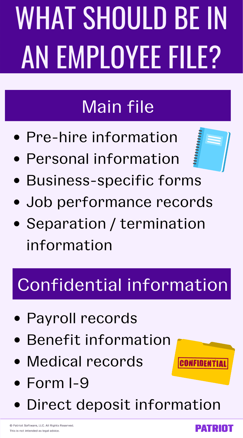 information to keep in an employee file