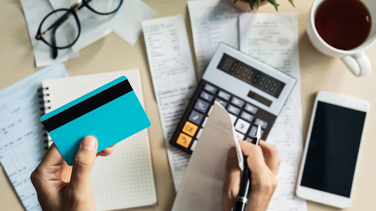 Business owner handling expense reporting.