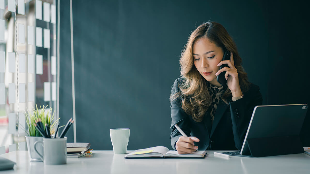 Business owner on the phone.