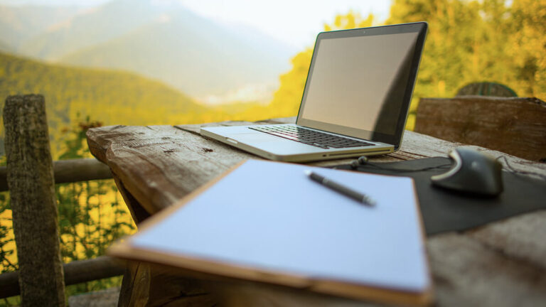 Work station outside.