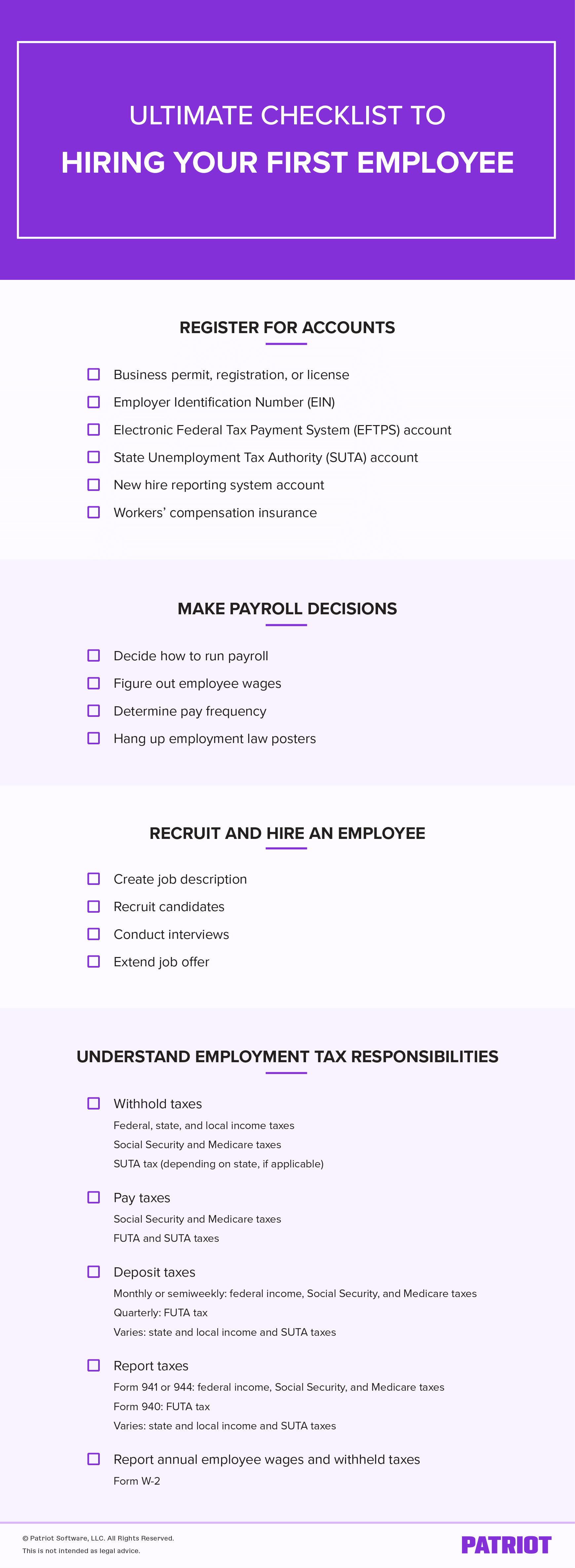 how to hire your first employee checklist