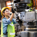 Woman working on activity-based costing.