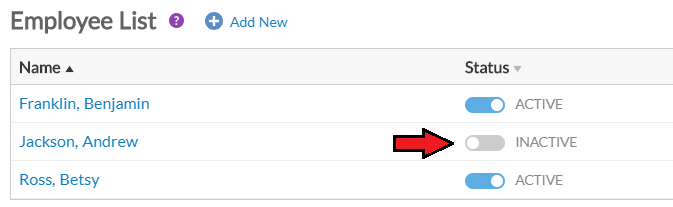 how do i reactivate an employee employee name list