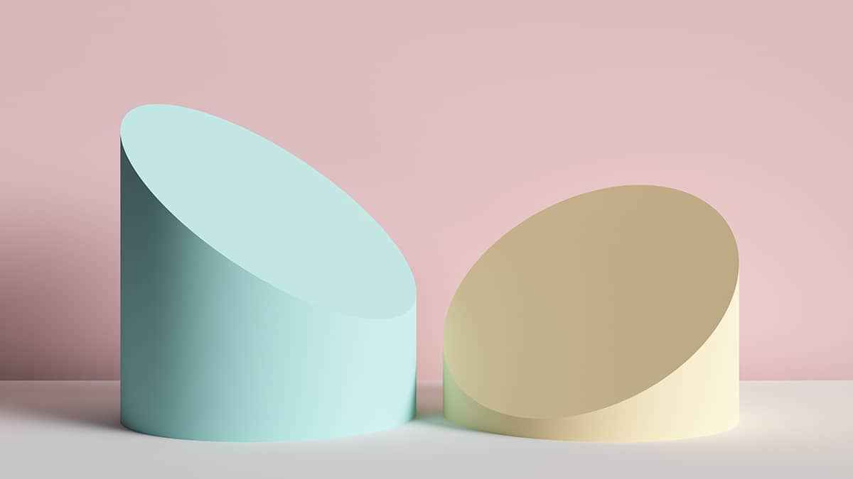 pastel-colored shapes on a pink background representing the difference between gross vs. net profit