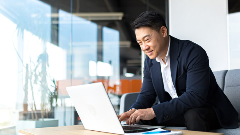 Man learning how to change business structure.