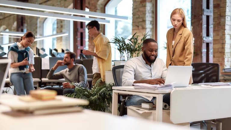 A mix of full-time and part-time employees in the office.