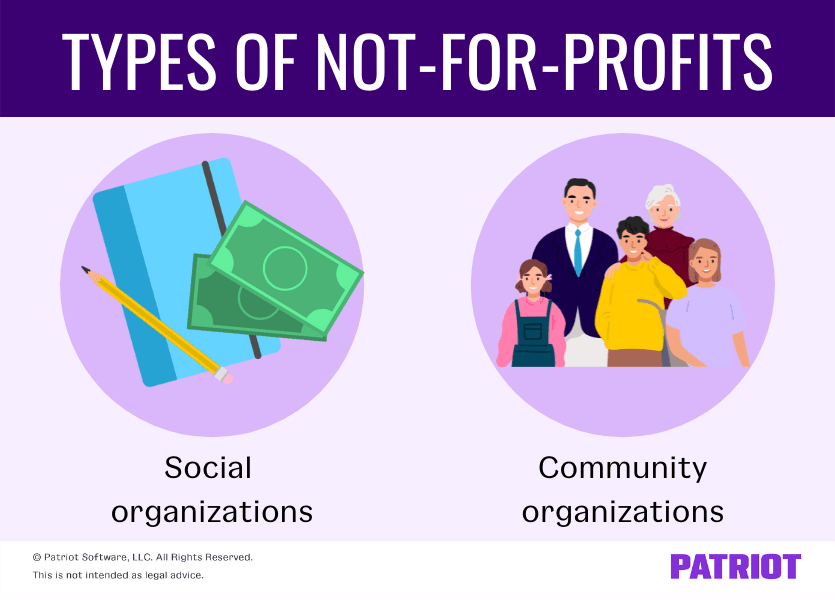 Types of not-for-profits: Social organizations and community organizations 