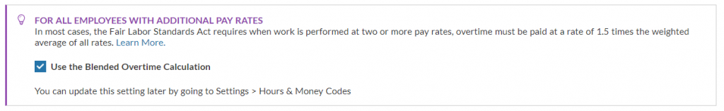 Use the blended overtime calculation option