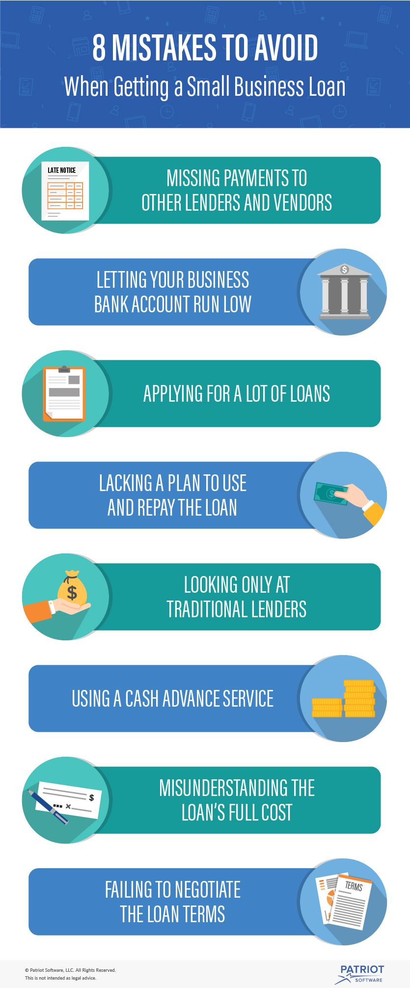8 Mistakes to Avoid When Getting a Small Business Loan Infographic