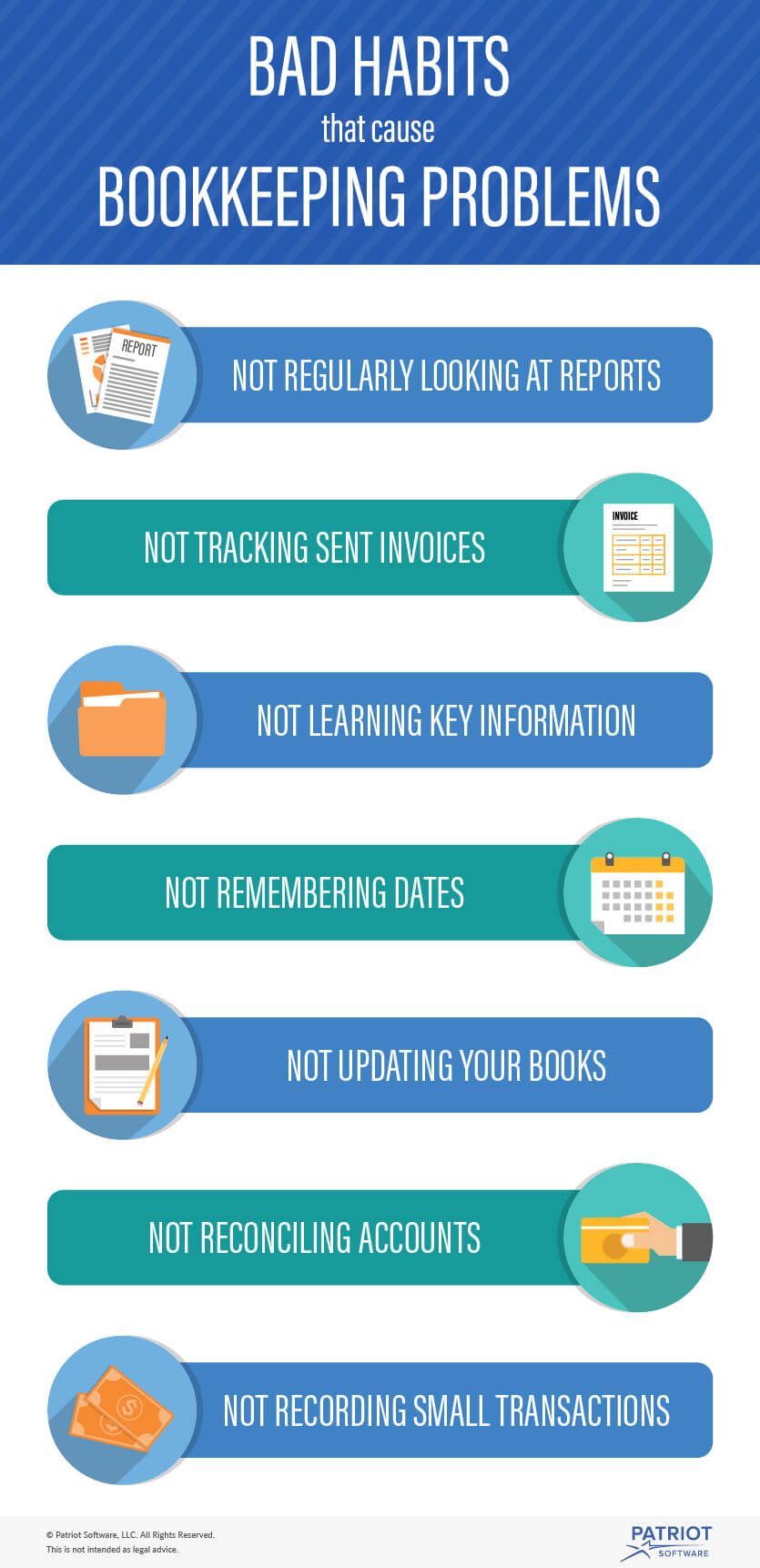 Bad Habits that Cause Bookkeeping Problems Graphic