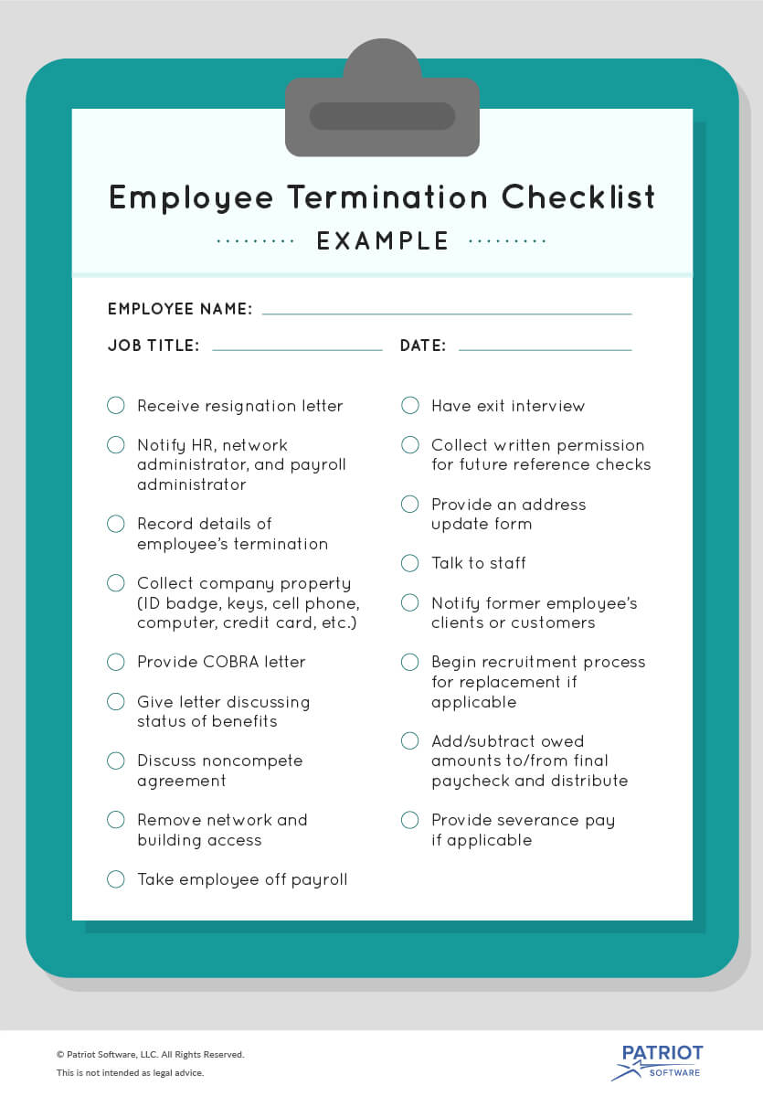 Employee Termination Checklist Template