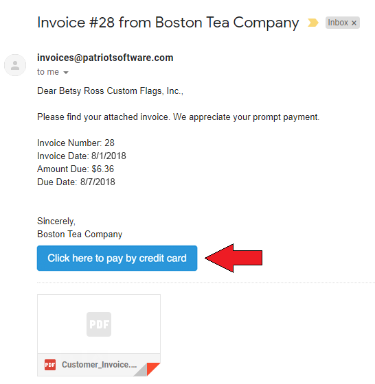 example email invoice to customers
