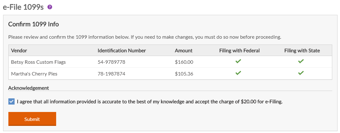 e-file 1099s in Patriot Software