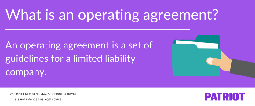 definition of a business operating agreement with a hand stretching out holding a file