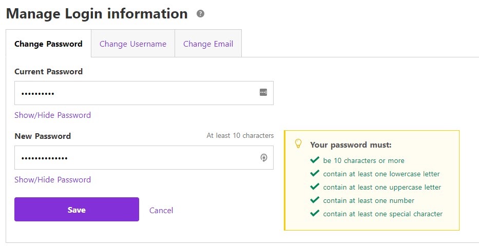 Enhanced Password Strength