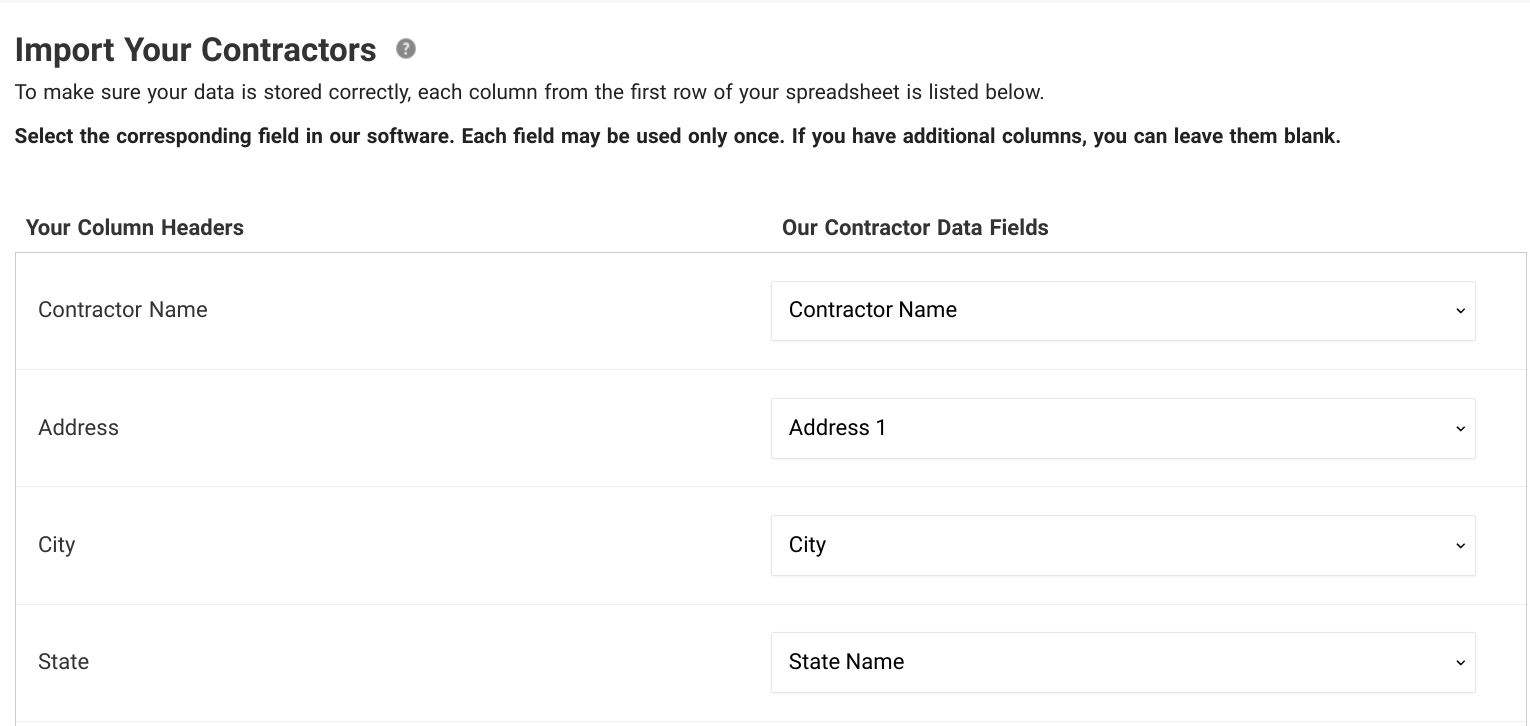 Importing contractors in Patriot Software