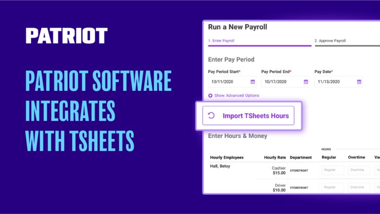 Patriot Software now integrates with TSheets by QuickBooks