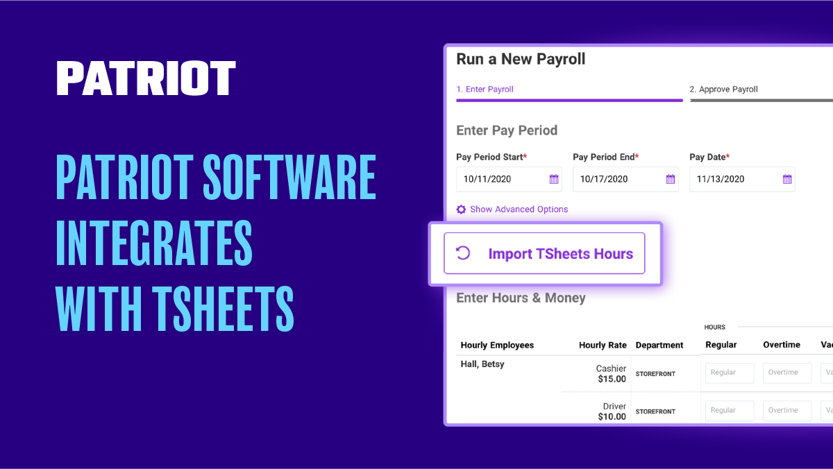 Patriot Software Offers Seamless Integration With TSheets