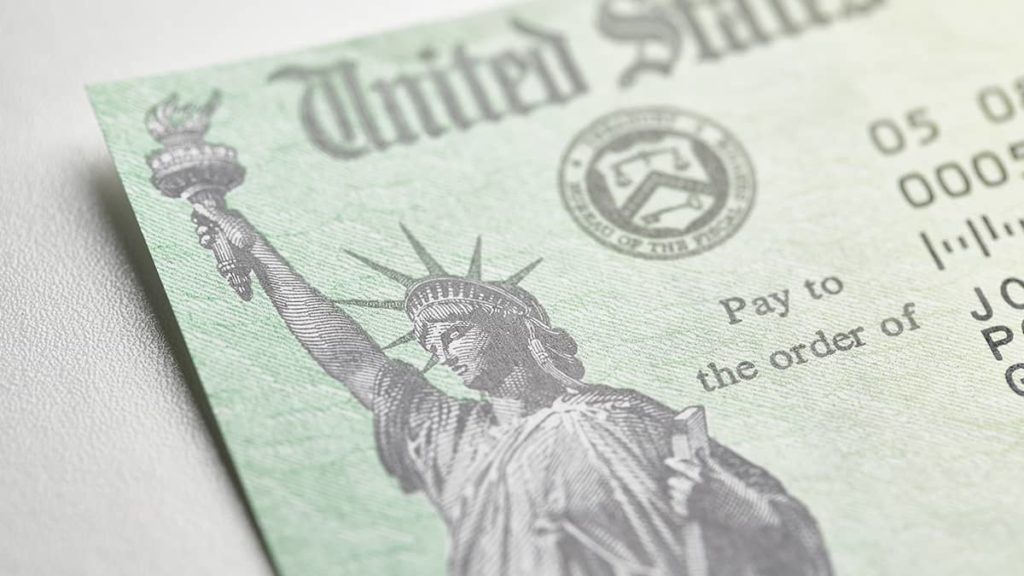Statue of Liberty on United States Treasury check.