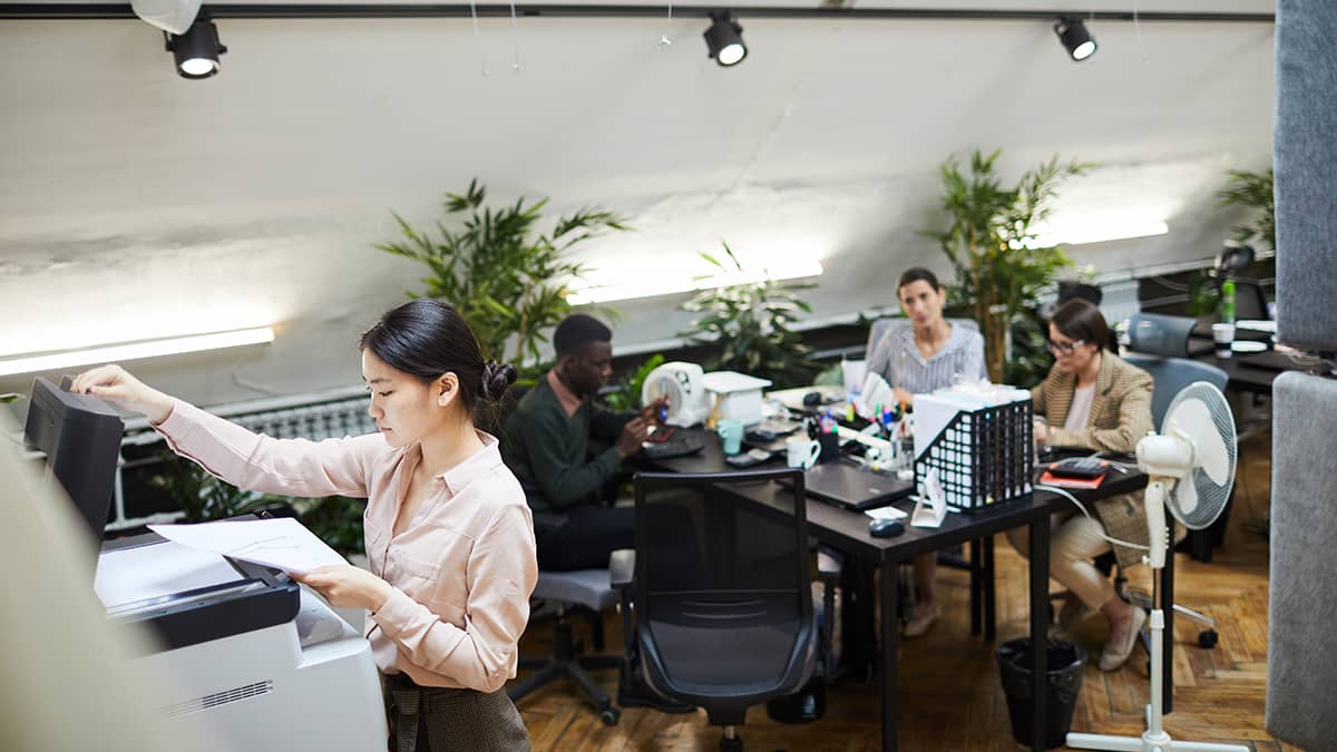 Team of employees in the office.