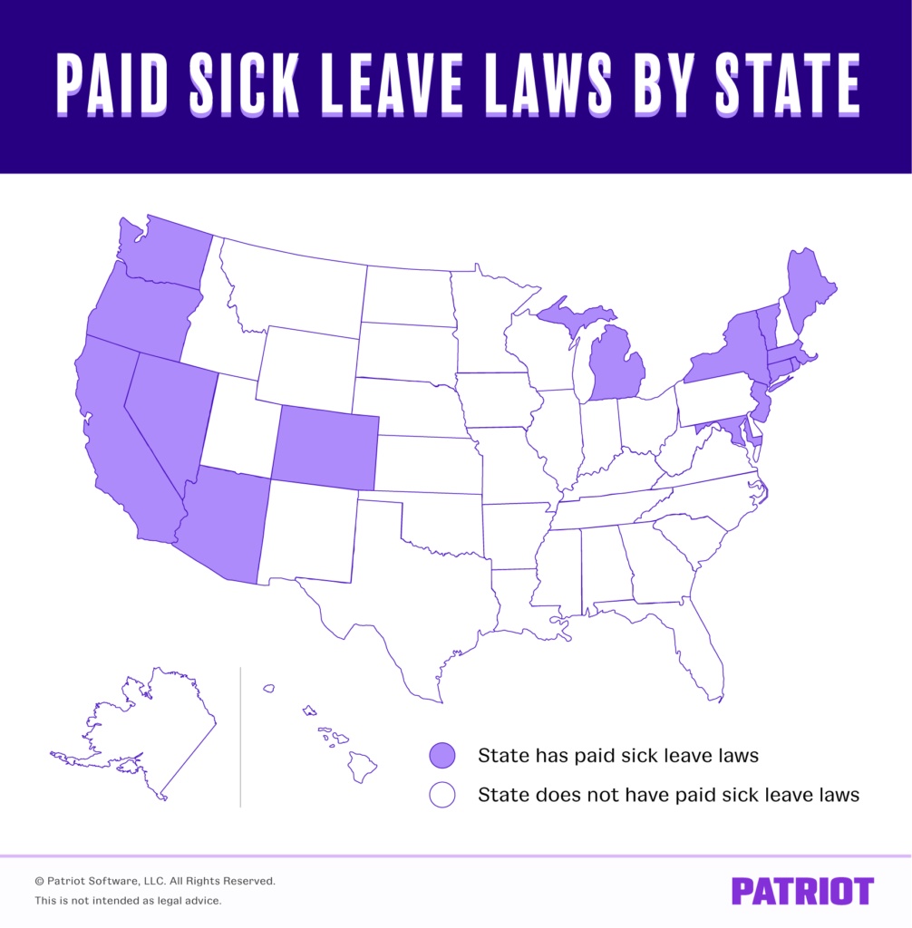 paid sick leave laws by state map