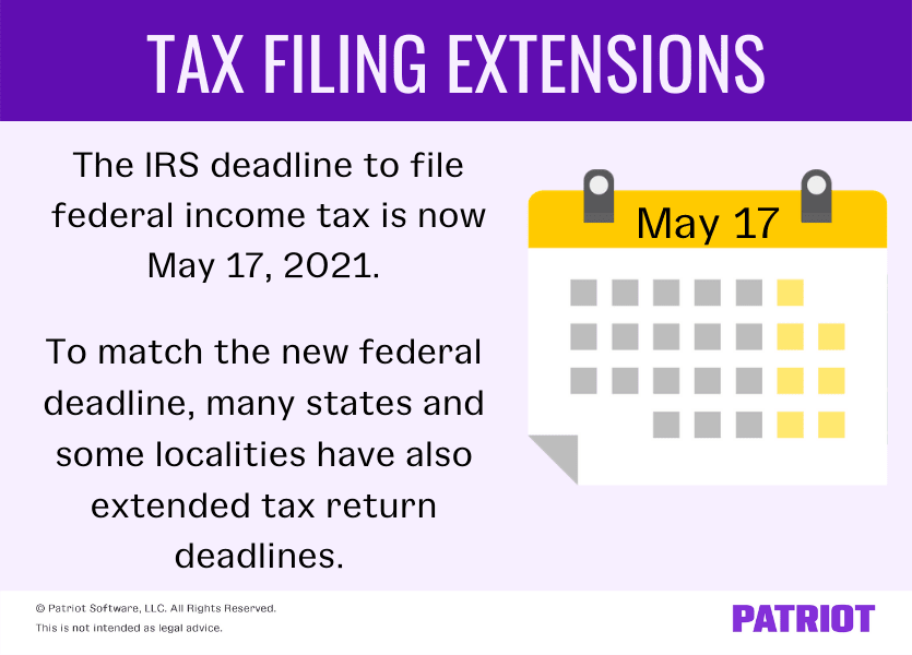 tax filing extensions for individuals for the 2020 tax year