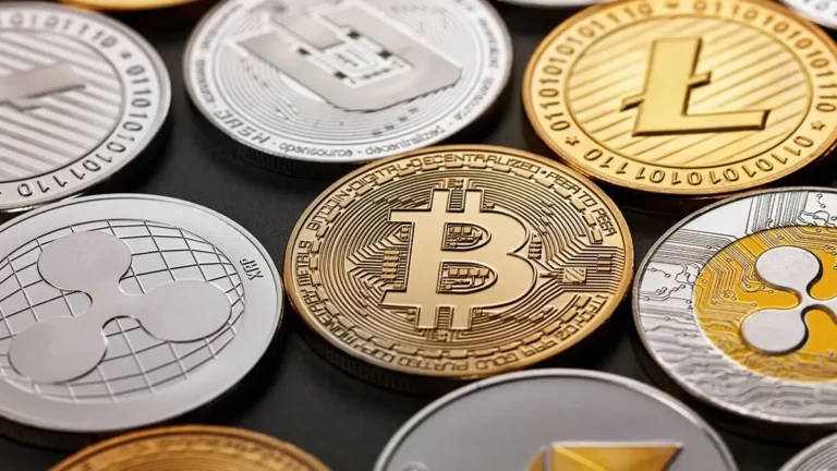 Assortment of coins.