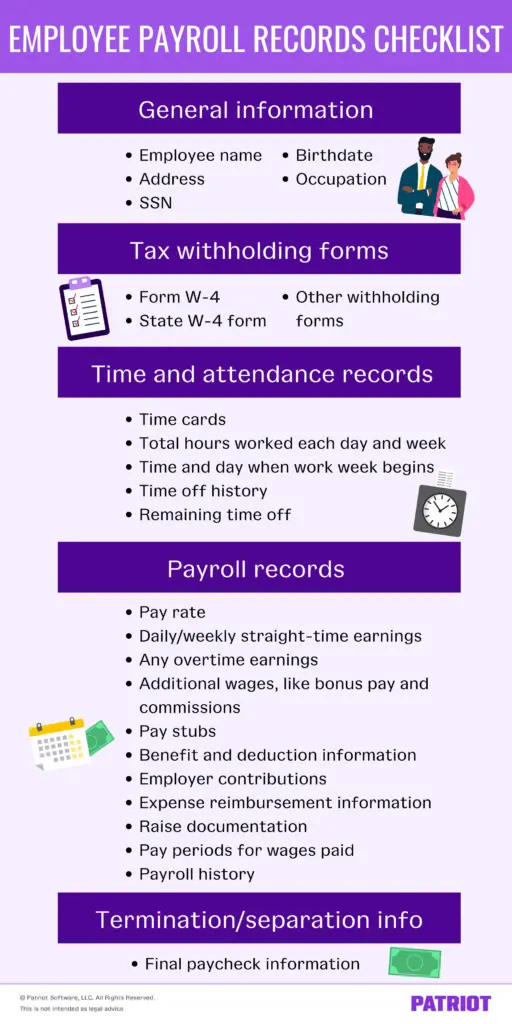 employee payroll records check for business owners