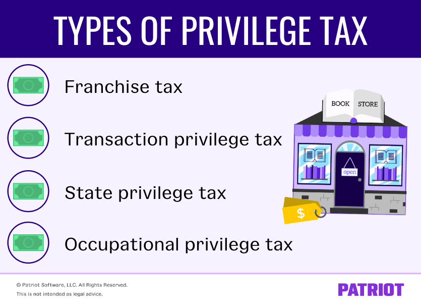 types of privilege taxes in business