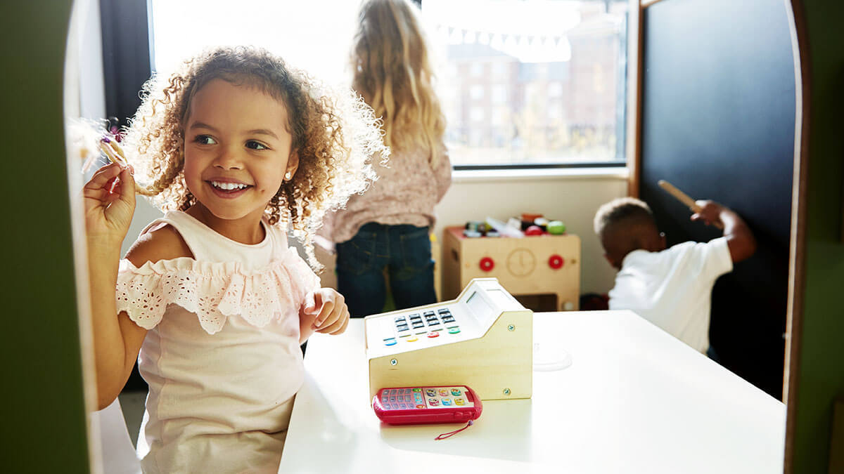 Children playing in preschool.
