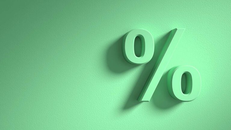 Green percent symbol.