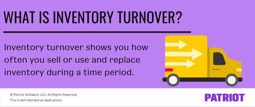 inventory turnover shows you how often you sell or use and replace inventory during a time period