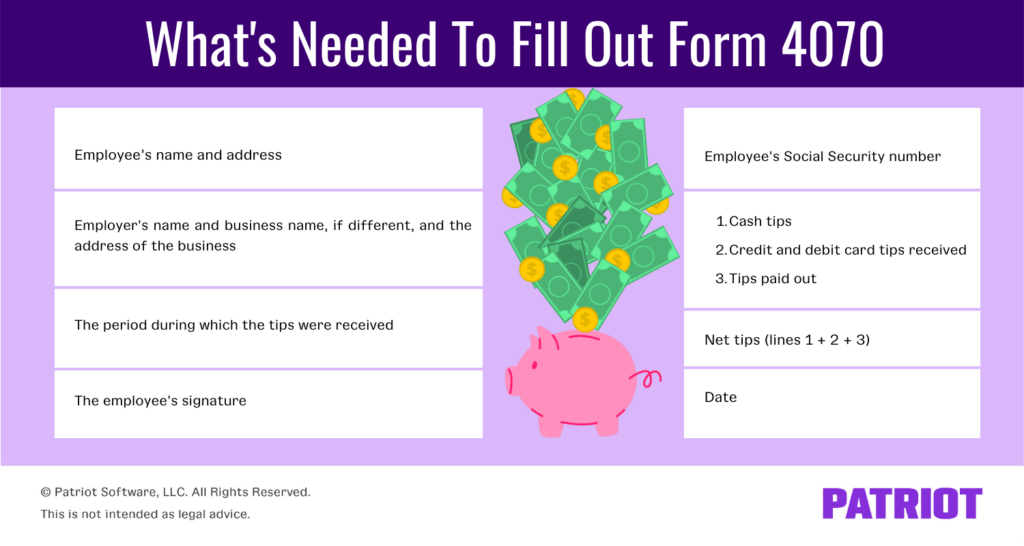 what's needed to fill out Form 4070