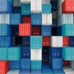 Shipping containers.