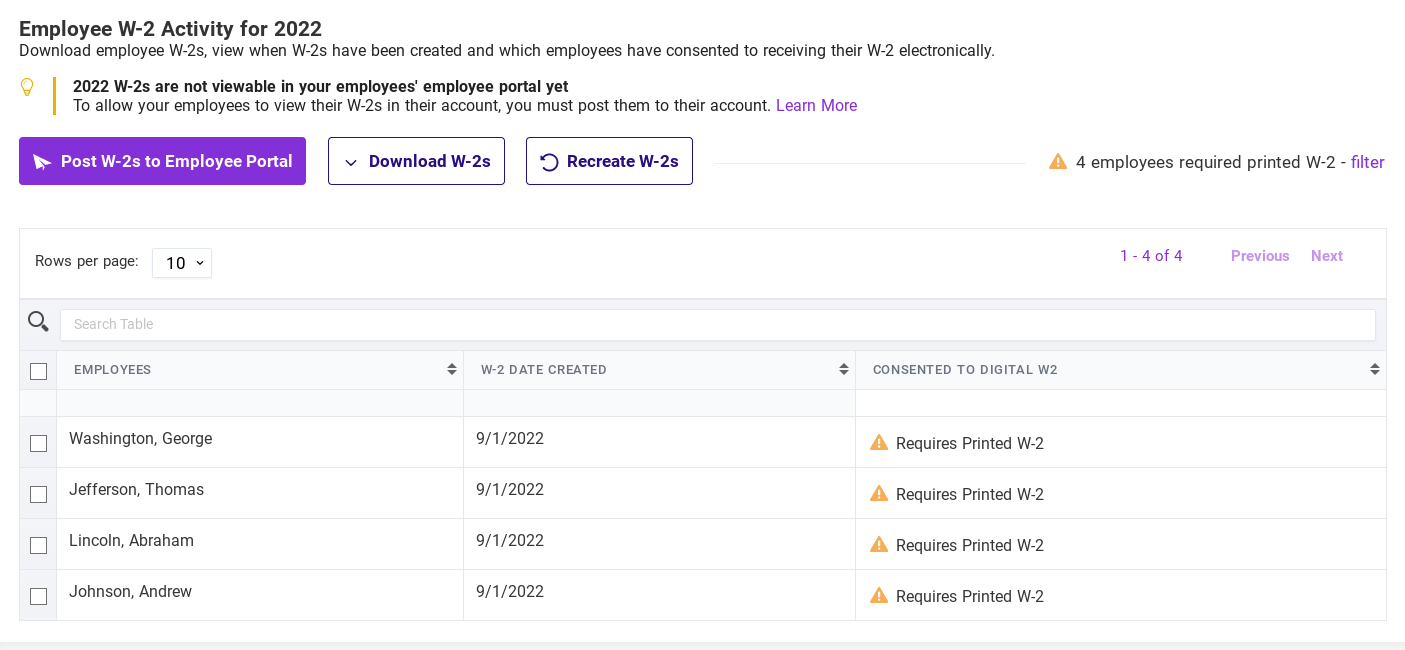 2022 W-2 in payroll reports