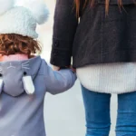 Parent and child walking