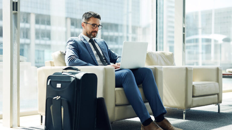 Man traveling for work.
