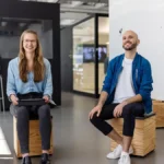 Employees sitting in a circle