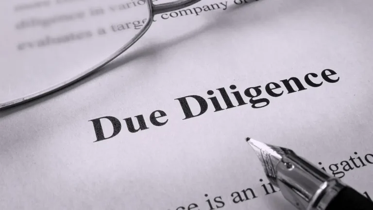 Paper that says "Due Diligence."