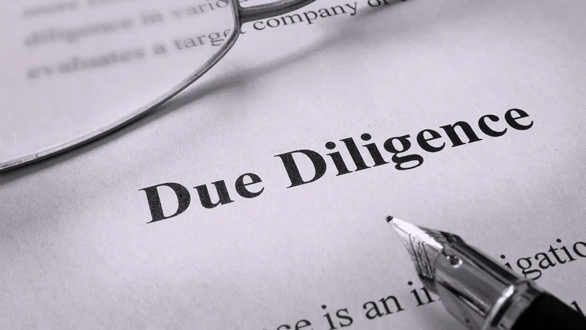 Paper that says "Due Diligence."