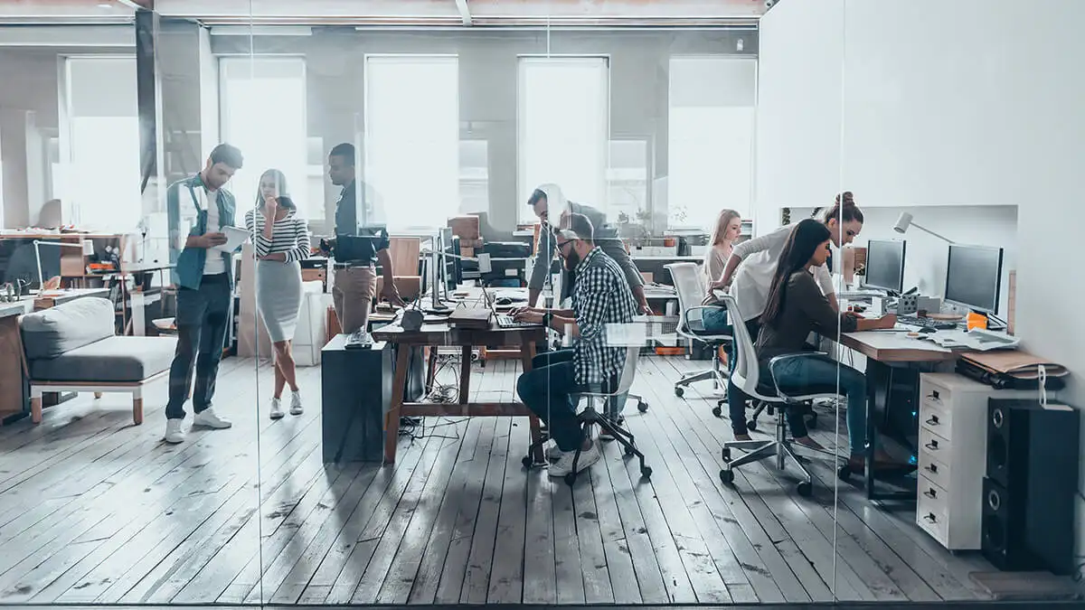 Corporate employees in an office