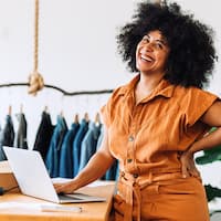 Smiling woman in business.